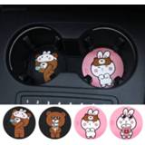 👉 Water bottle silicone Cartoon Non-slip Car Mug Coaster Cup Holder Mat Cute Animals Cushion Pad Decor Accessories