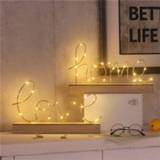 👉 Ornament Bedroom Decorative Figurines Ornaments Valentine's Birthday Gift LED Lamp Light LOVE HOME Letters Living Room Decoration