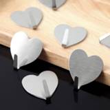 👉 Hanger Seamless Wall Adhensive Hook Heart Shape Nail Free Bathroom Towel Kitchen Storage Home Multi-purpose