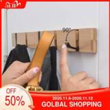 👉 Hanger Thicken Household Fixed Hanging Buckle Room Clothes Wall Hallstand Wooden Wall-Mounted Indoor Hook