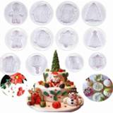 👉 Plunger cutter 4Pcs Stamp Biscuit Mold Christmas 3D Cookie Pastry Decorating Diy Food Fondant Baking