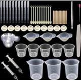 👉 Tweezer epoxy resin silicone 66Pcs Crystal Mold Kit DIY Crafts Jewelry Making Tools with Measuring Cup Mixing Cups