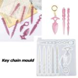 👉 Keychain resin silicone DIY Craft Molds Handmade Wand Mirror Dagger Shape M0Q2