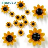 👉 Whiteboard geel resin 10pcs Yellow flowers Fridge magnet cartoon mode sticker Refrigerator Magnets Home DIY Decoration Accessories
