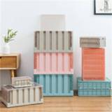 👉 Organizer plastic Collapsible Storage Box Books Toy Makeup With Cover Portable Car Crate Case Home Sundry Container