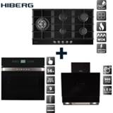 👉 Oven Set the gaz cooktop HIBERG VM 9055 B, electric 6495 B and hood 6090 household home appliances
