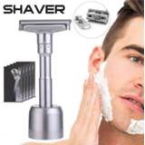 👉 Safety razor Adjustable Double Edge Classic Mens Shaving Mild to Aggressive 1-6 File Hair Removal Shaver it with 5 Blades