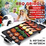 👉 Grill 1500W Household Electric Ovens Smokeless Nonstick Barbecue hotplate BBQ Tools Teppanyaki Grilled Meat Pan