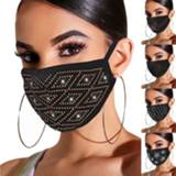 Bandana Fashion Unisex Elastic Reusable Washable Masks Sparkly Rhinestone Mask Face Decor Jewelry 2020