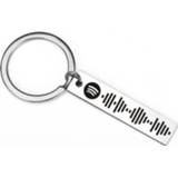 👉 Keychain steel vrouwen Personalized Music Spotify Scan Code For Women Men Stainless Keyring Custom Laser Engrave Jewelry