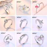 Zirconia zilver vrouwen NEHZY 925 sterling silver Jewelry New Opening Ring Fashion Woman High Quality Retro Heart Shaped Kitten Cubic