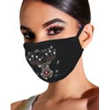 👉 Bandana Christmas Decor Unisex Elastic Sparkly Rhinestone Mask Reusable Washable Fashion Masks Face Jewelry Party Gift