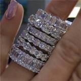 👉 Luxury 925 sterling silver wedding band eternity ring for women big gift for ladies love wholesale lots bulk jewelry R4577