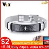 👉 Armband mannen vrouwen Vnox Free Custom Many National Languages Engrave Cross Bible Verse Bracelets for Men Woman Christian Gifts Jewelry