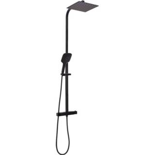 👉 Regendouche zwart REA Jet Thermostatische Doucheopbouwset 25 cm. - Mat 5902557337460