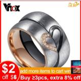👉 Vnox Vintage Love Puzzle Heart Ring for Valentines Wedding Engagement for Female / Male Personalize Engraving Couple Jewelry