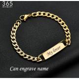 👉 Armband steel Fashion Customized Words Bar Chain Bracelet For Men Stainless Adjustable Engraving Name Bangle Party Jewelry