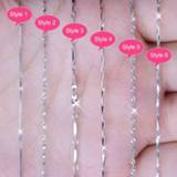 👉 Zilver vrouwen Fanqieliu 6 Style Real 925 Sterling Silver Necklaces Slim Thin Snake Chains Necklace Women Body Box Chain For Woman LS345