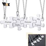 👉 Hanger steel vrouwen Vnox 2/3/4/5 Pcs BFF Couple Necklaces Set for Women Men Personalize Names Stainless Puzzle Pendant Custom Friendship Gifts