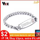 👉 Armband steel Vnox Medical Identification Bracelet Bangle Engrave Name Stainless Customization Female Jewelry