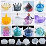 👉 Ornament silicone epoxy resin Storage Box Crown Pyramid Egg Ornaments Mold Pendants DIY UV Jewelry Making Decorative Craft