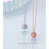 👉 Hanger rose goud zilver vrouwen Modian Fashion Dazzling Gold Color Round CZ Choker Neckalce Pendant for Women 100% 925 Sterling Silver Jewelry Collar