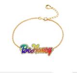 👉 Armband vrouwen BeHoney Personalized Name Bracelets for Women Acrylic laser rainbow colorful Customize Unique Bracelet C17