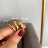 👉 Knuckle ring steel goud zilver vrouwen Tarnish Free 2mm 4mm 6mm Stainless 18K Gold Plated Silver Color Rings For Lady Minimalist Women