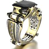👉 Geel goud vrouwen 14K Yellow Gold Pure Natural Obsidian Topaz Ring for Women Gemstone Anillos De Ametrine Bague or Jaune Fine Jewelry Female