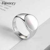 👉 Zilver vrouwen Foxanry 925 Sterling Silver Creative Simple Oval Handmade Wedding Ring for Women Couples New Terndy Party Rings Jewelry Gifts