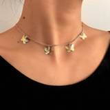 Zilver goud vrouwen Chic Butterfly Choker Necklace For Women Gold Silver Chain Statement Collar Female Chocker Best Shining Jewelry Party 2020 New