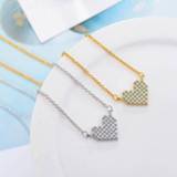 👉 Zilver Love Korean Sweet Full Heart Simple 925 Sterling Silver Clavicle Chain Temperament Personality Female Necklace SNE359