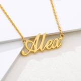 👉 Hanger steel Fashion Custom Name Pendant Necklace Stylish Cursive Arabic Crown Heart Nameplate Stainless Birthday Gift