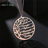 👉 Hanger steel vrouwen Nextvance Customize Name Necklace Family Lover Tree Pendant Personalized Stainless Nameplate for Women Jewelry Christmas