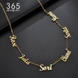 👉 Steel vrouwen meisjes Trendy Custom Multiple Names Necklace Personalized Stainless Chain Name Collares Necklaces For Women Girl Jewelry Gift