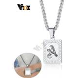 👉 Hanger vrouwen Vnox Personalize A-Z 26 Initials Letter Pendant Necklace for Men Women Custom Engrave Alphabet Charm Link Chain 24