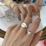 👉 Letterring zilver XIYANIKE 925 Sterling Silver New Korean Love Round Opening Letter Ring Female Fashion Classic Unique Design Retro Кольцо