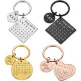 Custom DIY Personalized Calendar Keychain Hand Carved Keyring Gift for boyfriend girlfriend Stainless steel Private jongens meisjes Keychain steel jongens meisjes Custom DIY Personalized Calendar Hand Carved Keyring Gift for Boyfriend Girlfriend Stainless Private