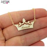 👉 Hanger steel Personalized Name Crown Necklace Pendant Necklaces Custom Laser Engrave Stainless Chain Jewelry Birthday Gifts