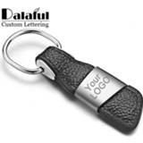 👉 Keychain leather Custom Lettering Keychains Men Genuine Keyrings Metal Engrave Name Customized Logo Personalized Gift Key Chain Car K375