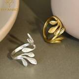👉 Zilver XIYANIKE 925 Sterling Silver Korean Fashion INS Olive Leaf Ring Female Minimalist Trend Unique Design Open Handmade Jewelry