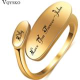 👉 Goud steel vrouwen 2020 New Personalized Irregular Gold Finger Rings For Lovers Stainless Plain Geometric Customize Jewelry Ring Women Men