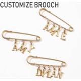 Paperclip Customize Name Letter Brooch Personalized elegant Initial Paper Clip Pin Symbolic Identity Unique Birthday Gift