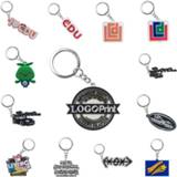 Keychain PVC Personalized Custom Business Logo custom-made Key Chain Your Own Design Ring for Wholesale