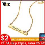 👉 Steel vrouwen Vnox Free Engraving Custom Women Choker Hollow Heart Bar Stainless Elegant Female Lady Party Jewelry Chic Necklace