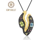 👉 Hanger multicolor zilver vrouwen GEM'S BALLET Natural Gemstones Woman's Art Jewelry 925 Sterling Silver Handmade Petal Floral Pendant Necklace