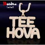 👉 Hanger goud vrouwen Custom Name Number Initials Bubble Letters Chain Pendant Necklaces For Men Women Gold Color Cubic Zircon Hip Hop Rock Jewelry