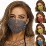 Bandana Sparkly Rhinestone Mask Elastic Reusable Washable Fashion Masks Face Decor Jewelry Party Gift