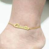 Enkelband steel rose goud Custom Name Anklet Personalized Jewelry Customized Stainless Enkelbandje Gold Color Nameplate Ankle Bracelet Cheville
