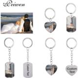 👉 Keychain steel zilver Personalized Customized Military Card Heart Stainless Silver Color Tag Charm Key Chain Engrave Words Jewelry Gift